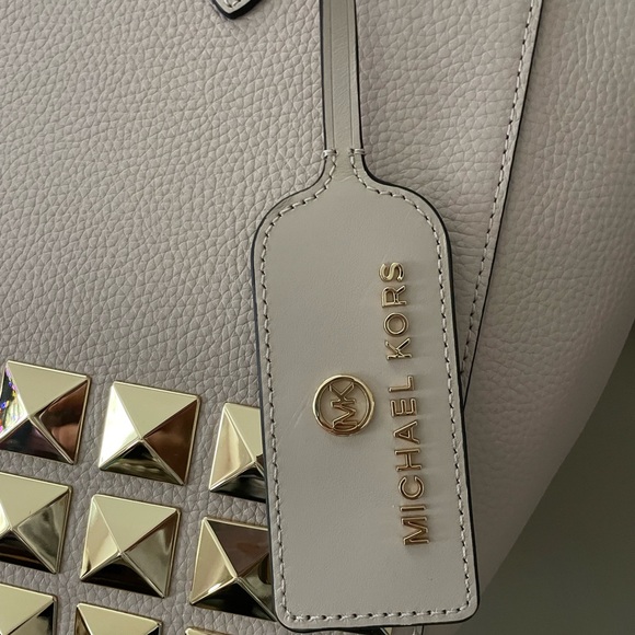 NEW***MICHAEL KORS Sinclair East West large studs leather large tote bag - PINK - Picture 4 of 14